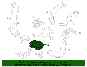 Air duct 2nd row of seats lower right Porsche Panamera 10-16 complete with actuators