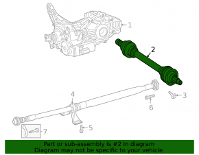 Drive axle shaft rear right Mercedes X247 GLB 20-26 AWD