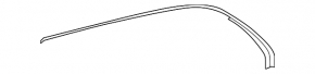 Upper rear left door molding Mercedes W167 GLE 350 450 20-23 black gloss, with glass seal
