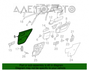 Door trim card rear left Mercedes W221 long black