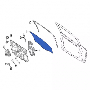 Front left door glass Ford Fiesta 11-19