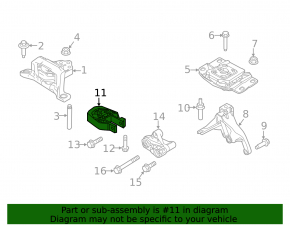 Right engine mount for Ford Focus mk3 15-18 1.0T
