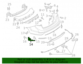 Mudguard rear bumper right Ford Fiesta 14-19 rest 4d