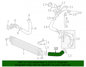 Left intercooler pipe first Honda Accord 18-22 tires