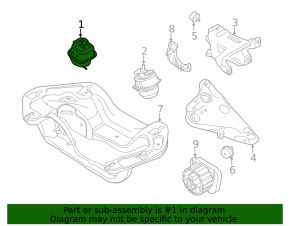 Right engine mount for BMW X5 F15 14-18 N57N