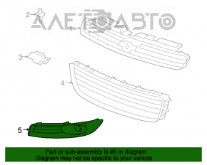 Bumper grille left CHEVROLET IMPALA 06-11 under fog lights