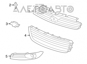 Bumper grille left CHEVROLET IMPALA 06-11 under fog lights