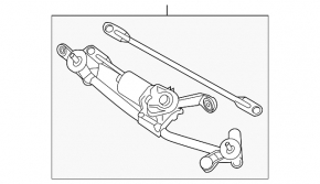 Windscreen wiper trapezoid with motor Nissan Sentra 13-19