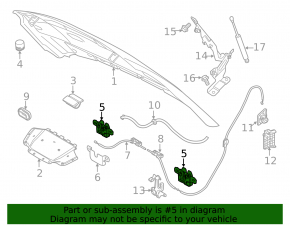 Left hood lock for Volvo S60 11-18 with sensor
