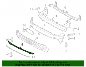 Front bumper lip VW Atlas 18-20 prerest
