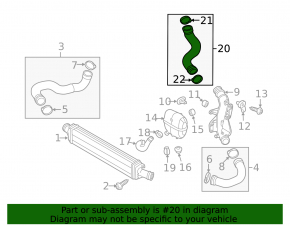 Intercooler pipe left upper Audi A6 C7 12-15 pre-rest 2.0