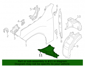 Front left fender liner for BMW X3 G45 24-25