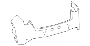 Bare rear bumper Lexus UX200 UX250h 19- for parking sensors
