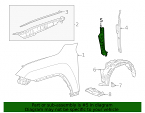 Right door-wing seal for Lexus LX 22-26 rear
