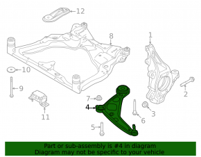 Lower front left control arm for Nissan Pathfinder 22-25
