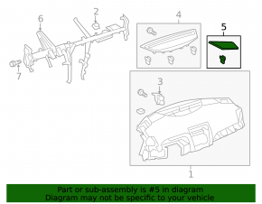 Left dashboard speaker grille for Toyota Camry v40