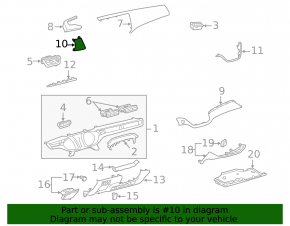 Left lower dashboard trim Toyota Avalon 13-15 black, wood grain