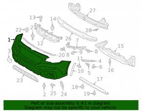 Front Bumper Bare Subaru Outback 20-