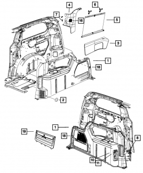 Arch trim left Dodge Grand Caravan 11-16 beige