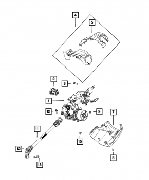 Jeep Compass 17 Steering Column Bezel - Black