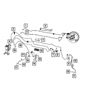 Brake hose front right Chrysler Pacifica 17-