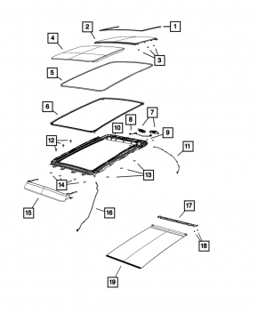 Jeep Compass 17-24 front sunroof glass