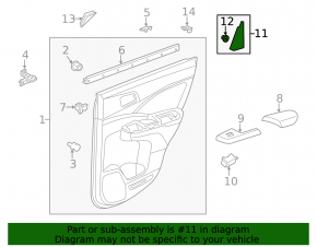 Door trim inner rear left Honda CRV 12-16