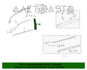 Door trim side front left Lexus RX350 RX450h 10-15 rear broken fasteners