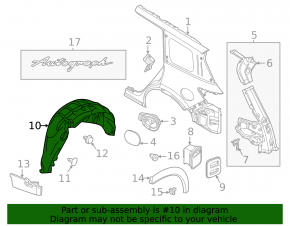 Rear left fender liner for Nissan Pathfinder 22-25