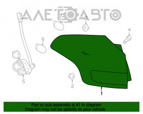 Light outer wing left Toyota Rav4 16-