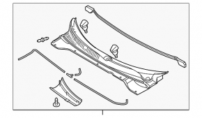 Windscreen wiper grille plastic Kia Soul 14-19