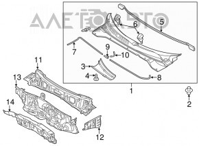 Windscreen wiper grille plastic Kia Soul 14-19