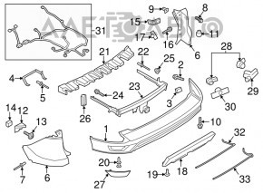 Rear bumper bare right Ford Escape MK3 13-16 prerest silver