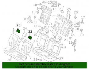 Headrest rear left Ford Fusion mk5 13-16 cloth, gray, for dry cleaning