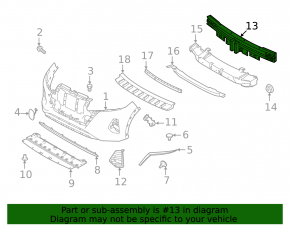 Front bumper reinforcement for Nissan Kicks 21-24