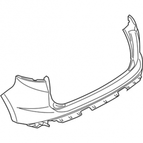 Rear bumper bare Ford Edge 15-18 pre-rest without parking sensors graphite