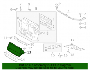 Upper radiator deflector Ford Explorer 20-