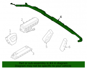 Airbag side curtain right Ford Mustang Mach-E 21-23