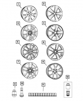 Wheel disk R20 Jeep Grand Cherokee WK2 11-16 light curb