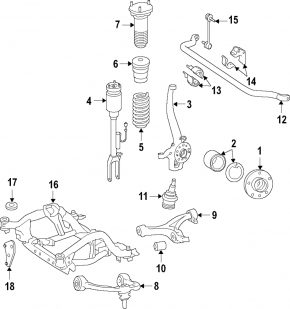 Front left shock absorber Mercedes R-class W251 06-13