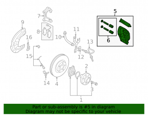 Front left brake caliper for Audi A6 04-11 385mm