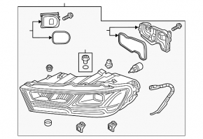 Front right headlight assembly Audi Q7 16-19 LED