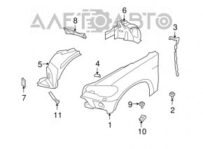 Front left mudguard front part BMW X5 E70 07-10 prerest