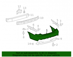 Bare rear bumper for Toyota Avalon 11-12