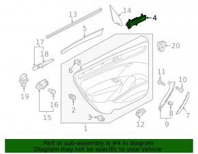 Door handle inner rear right VW Passat b8 16-19 USA