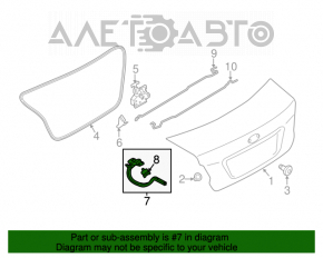 Trunk lid hinge left Subaru Impreza 17-23 GK