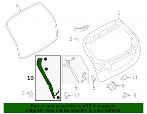 Left Trunk Tilt Sensor Subaru Outback 20-23