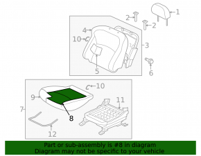 Mitsubishi Outlander 16-21 passenger seat upholstery beige, perforated, for cleaning