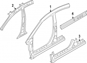 Central left body pillar Hyundai Ioniq 5 22-24 on the body