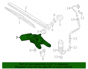 Rear wiper linkage with motor for Audi Q5 80A 18-24
